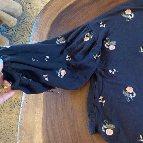 Altar’d State Floral Embroidered Black Blouse/ Size Medium - Picture 3 of 8